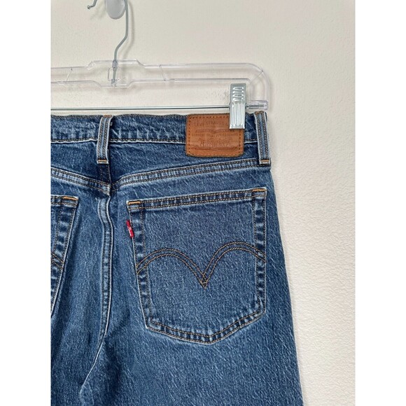 Levi's Wedgie Straight Leg Medium Wash Blue High Cotton Waisted Waist 27 27x26 - Picture 6 of 9